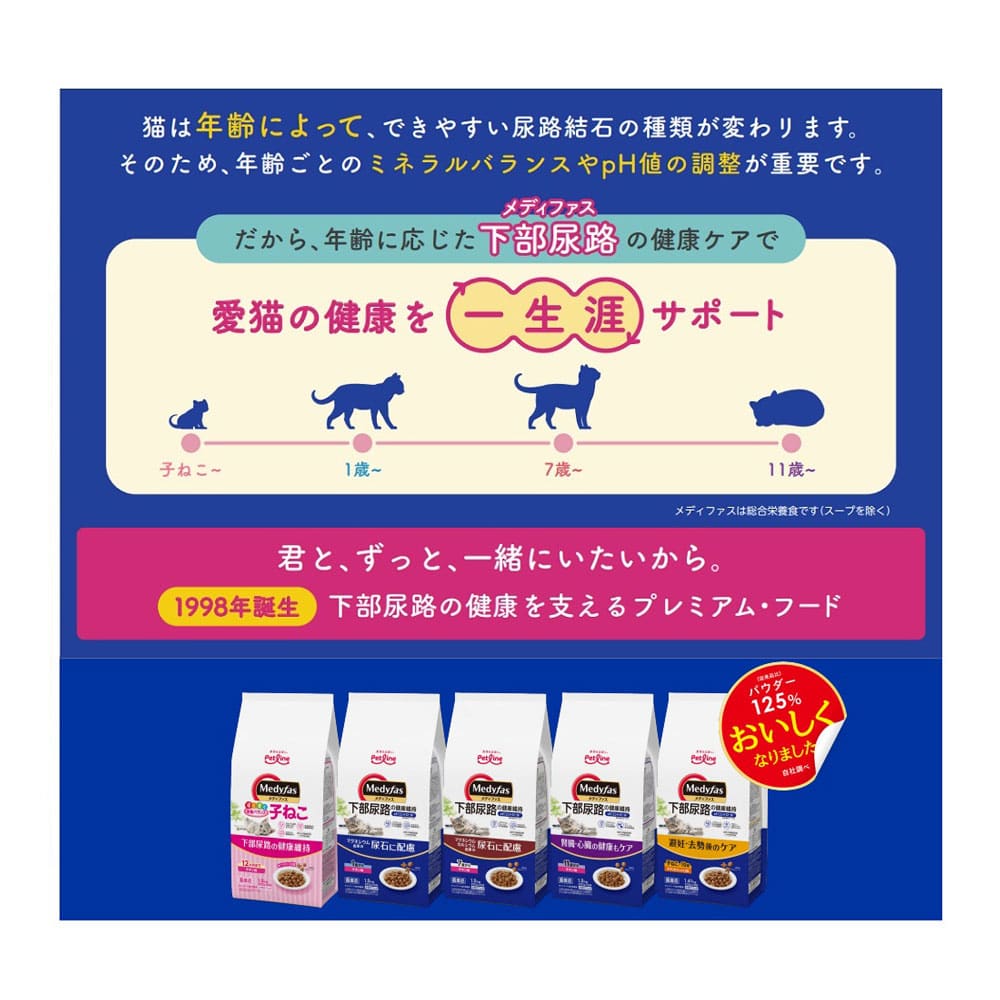 ペットライン メディファス 室内猫毛玉ケアプラス11歳から チキン&フィッシュ味 2.7kg 11歳から チキン&フィッシュ味