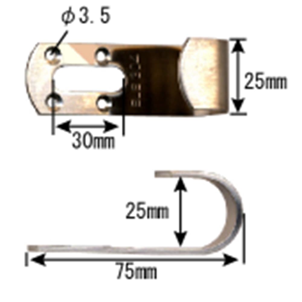 補助金具　ステンレス　ＢＳ－７５１　ＮＯ１２８　２５Ｘ７５ＭＭ