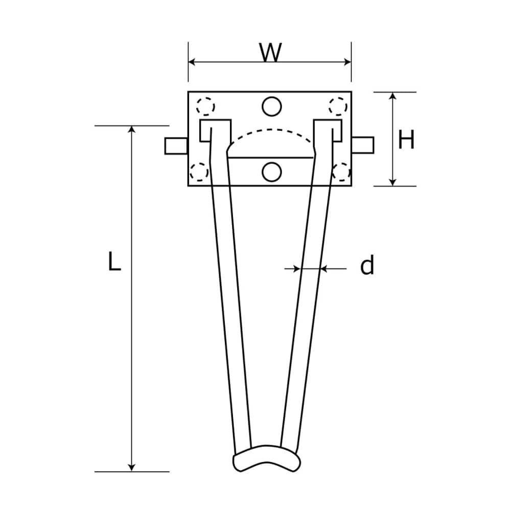 折畳脚　8×300mm　2本入　AK-029 8×300mm