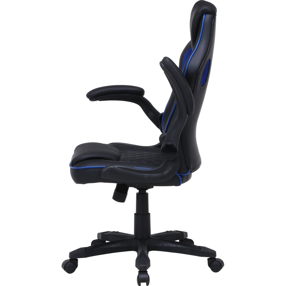不二貿易 ゲーミングチェア シグナルブルー 回転式 リクライニング アームアップ 幅65.5cm 15508 Eスポーツ 組立式 ブルー