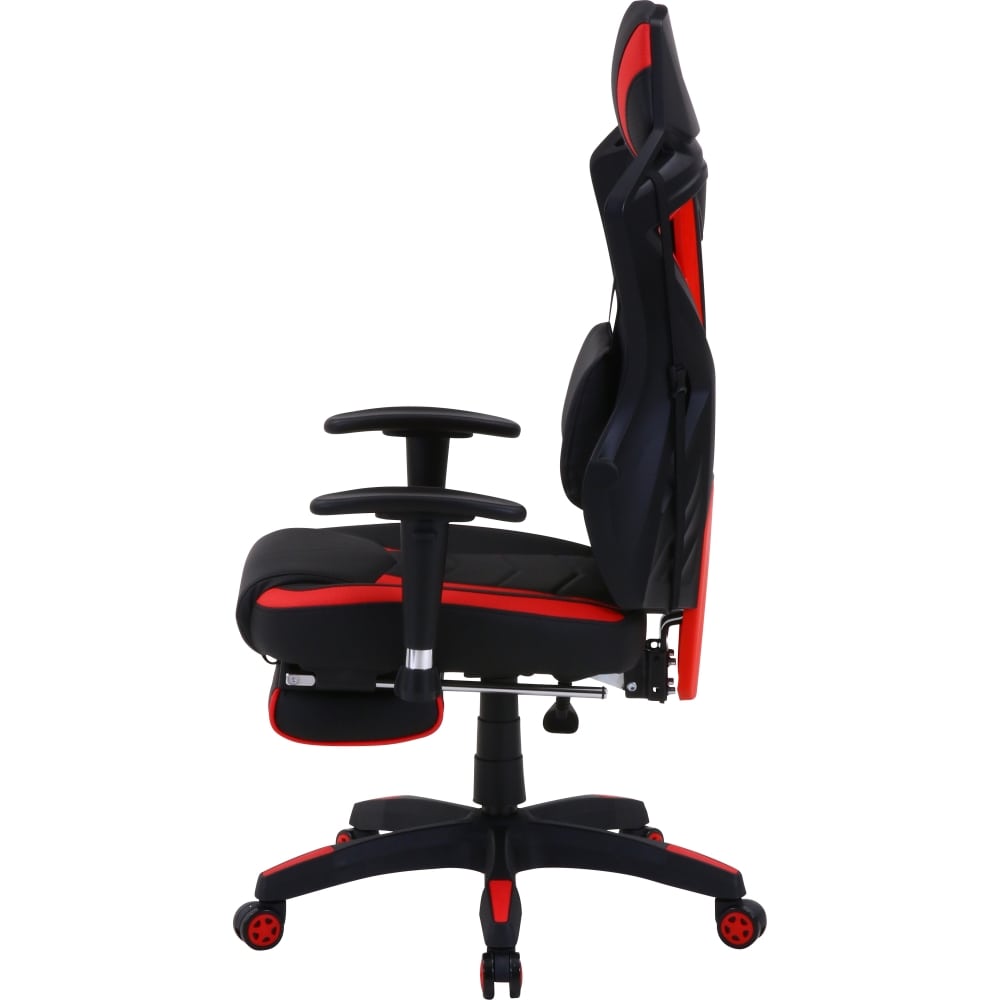 【アウトレット】不二貿易 メッシュゲーミングチェア レイズレッド フットレスト付  回転式 リクライニング   幅68.5cm 19429 Eスポーツ 組立式 レッド