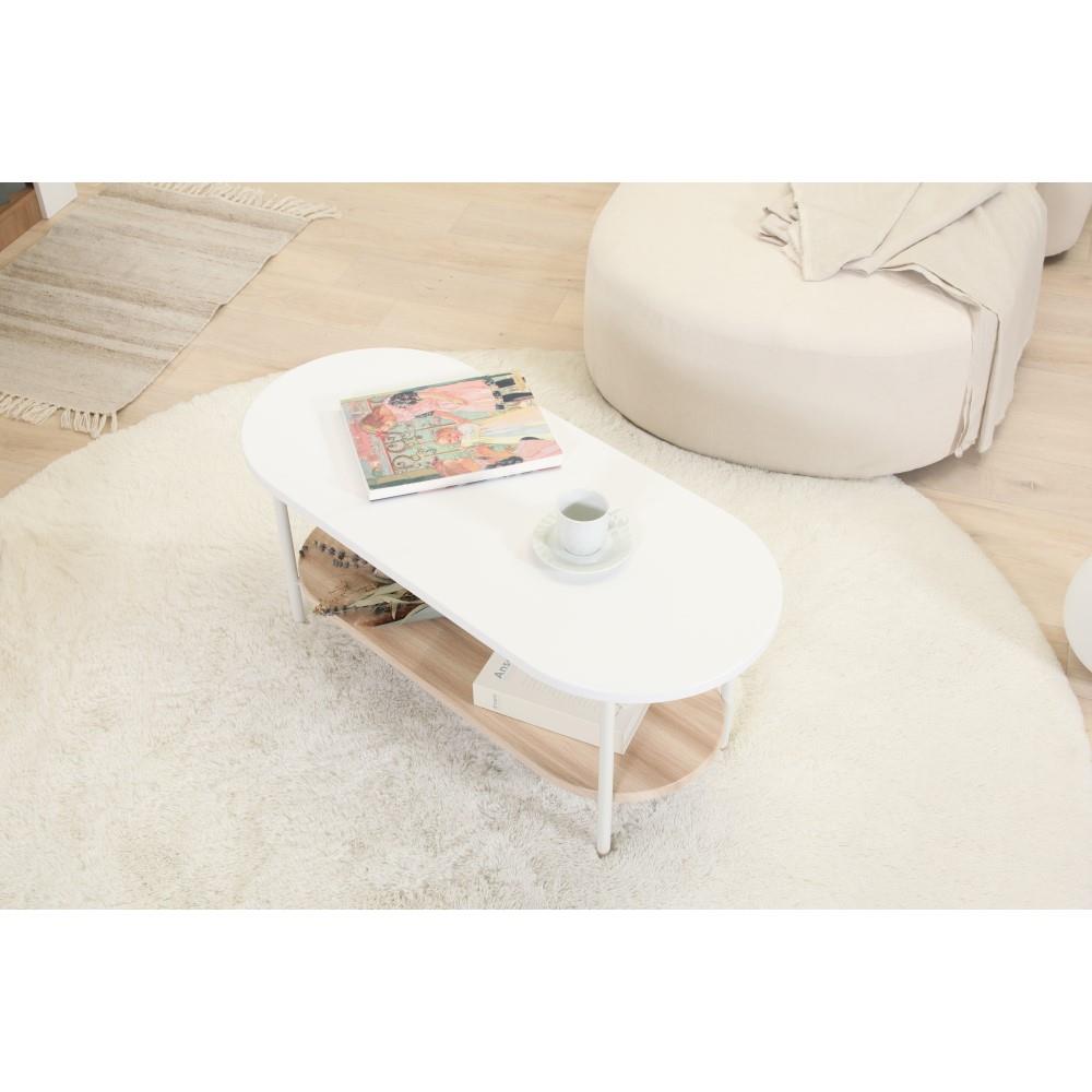 不二貿易　Ｃｈａｍｉｌｌ　ティッシュ収納付テーブル　ナチュラル　幅９０×奥行４０×高さ４０ｃｍ ナチュラル