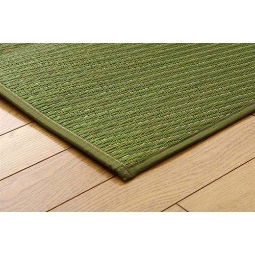 イケヒコ・コーポレーション(IKEHIKO) 純国産 い草ラグカーペット 『Fソリッド』 グリーン 191×191cm（裏：ウレタン
