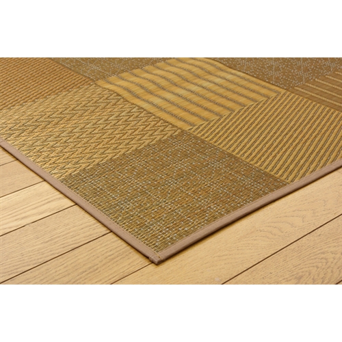 イケヒコ・コーポレーション(IKEHIKO) 　純国産　袋織い草ラグカーペット　『京刺子』　ベージュ　１９１×１９１ｃｍ ベージュ　１９１×１９１ｃｍ
