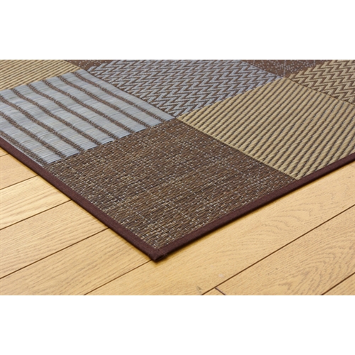 イケヒコ・コーポレーション(IKEHIKO) 　純国産　袋織い草ラグカーペット　『京刺子』　ブラウン　１９１×１９１ｃｍ ブラウン　１９１×１９１ｃｍ