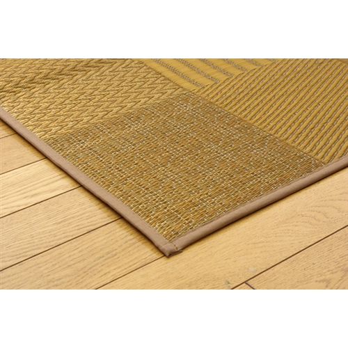 イケヒコ・コーポレーション(IKEHIKO) 　純国産　袋織　い草ラグカーペット　『ＤＸ京刺子』　ベージュ　１９１×１９１ｃｍ（裏：不織布） ベージュ　１９１×１９１ｃｍ