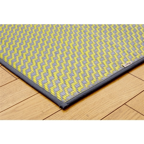 イケヒコ・コーポレーション(IKEHIKO) 　純国産　シンプルい草ラグカーペット　『Ｆリブロ』　イエロー　９５×１３０ｃｍ イエロー　９５×１３０ｃｍ