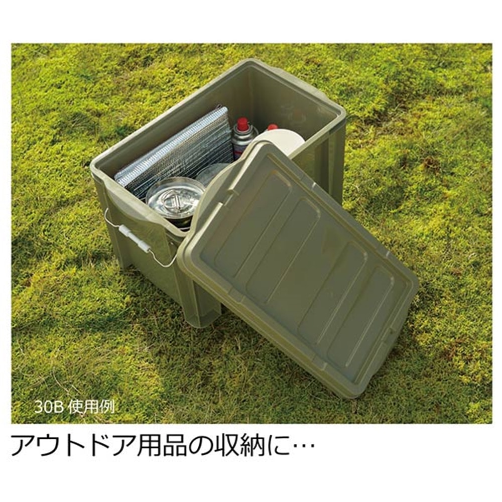 リッチェル 蓋付きコンテナボックス　ラッチコンテナ　30B グリーン グリーン