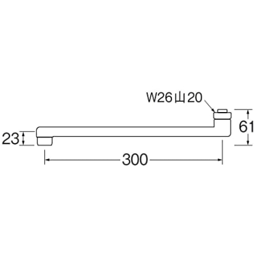 SANEI 角吐水パイプ PA1110-61X3-16