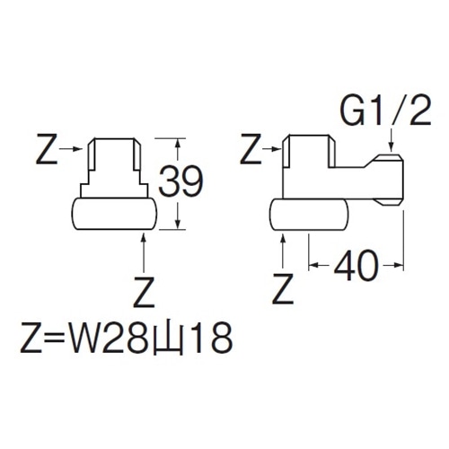 SANEI 混合栓分岐ソケット（Ｔ用）PB18S