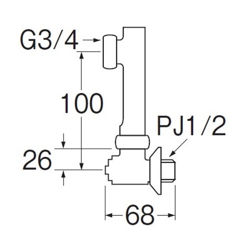 SANEI 延長偏心管PU3-9XS-100