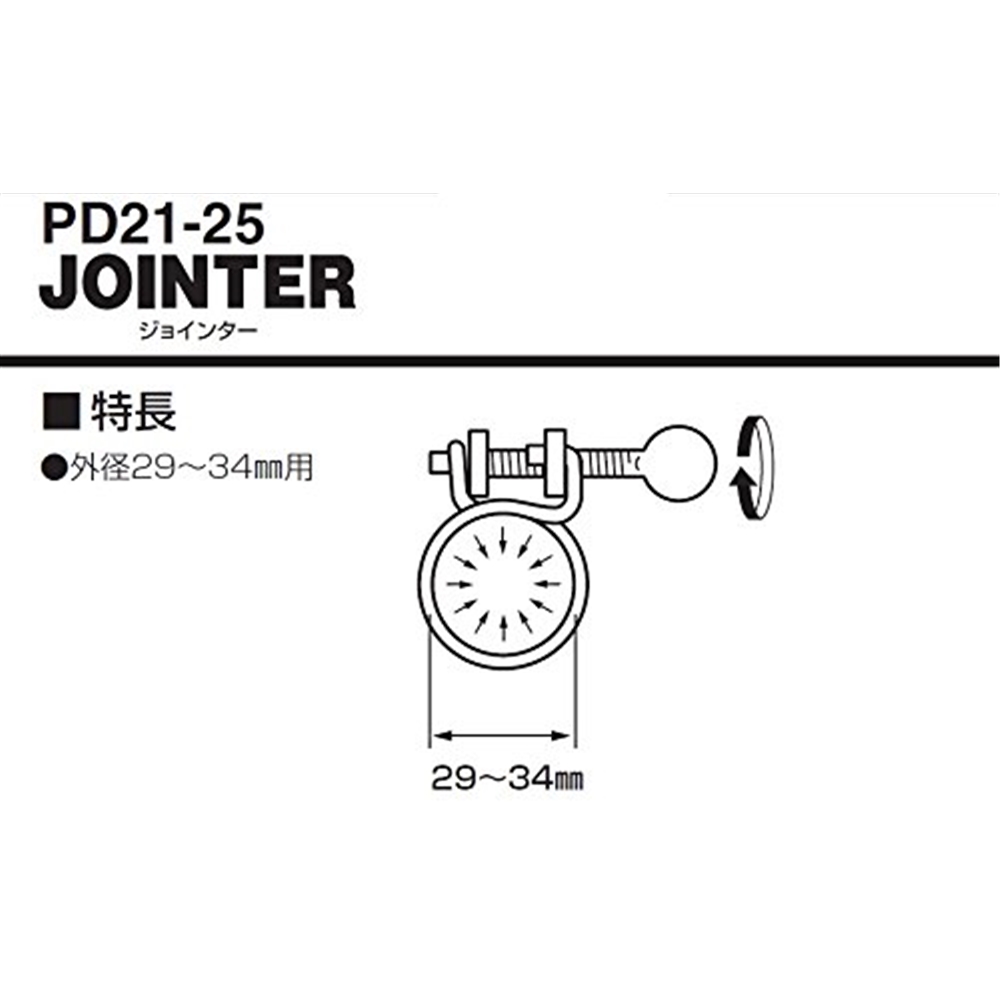 SANEI 蝶ネジワイヤバンドPD21-25 29～34mm