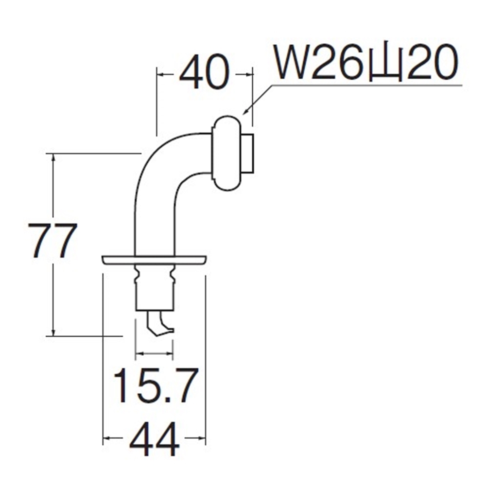 SANEI 洗濯機用Ｌ型ニップルPY122-40TVX-16