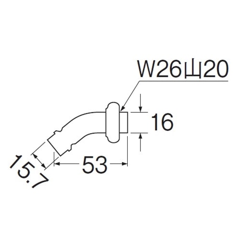 SANEI 洗濯機用Ｌ型ニップルPY12J-4X-16