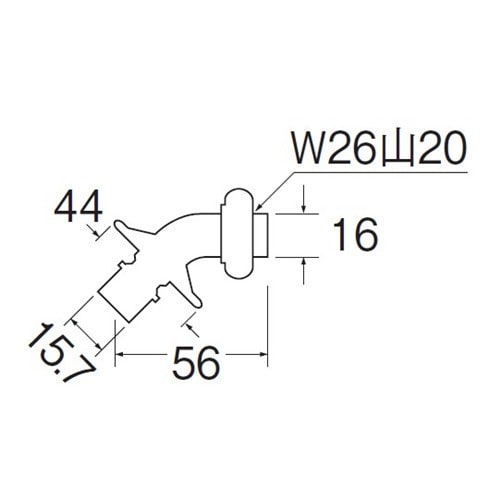 SANEI 洗濯機用Ｌ型ニップルPY12J-85X-16