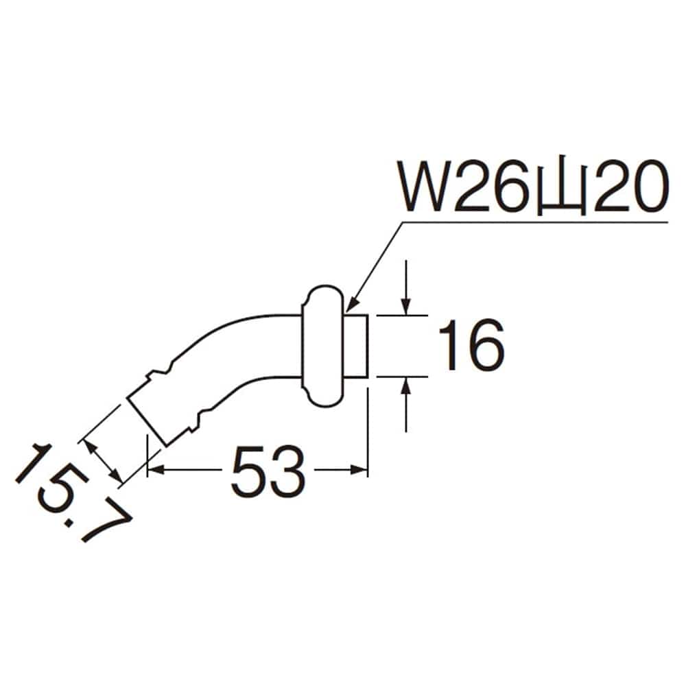 SANEI 洗濯機用Ｌ型ニップルPY12J-4XA-16