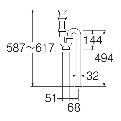 SANEI 洗面排水栓付ＳトラップPH778-32