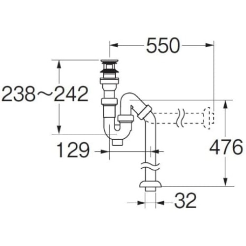 SANEI Ｓ・Ｐ兼用トラップ PH7710-32