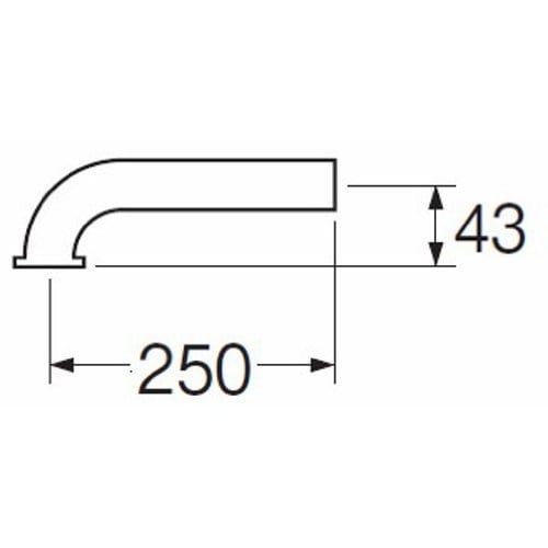 SANEI ＰパイプH71-66-32X250 32Ｘ250mm