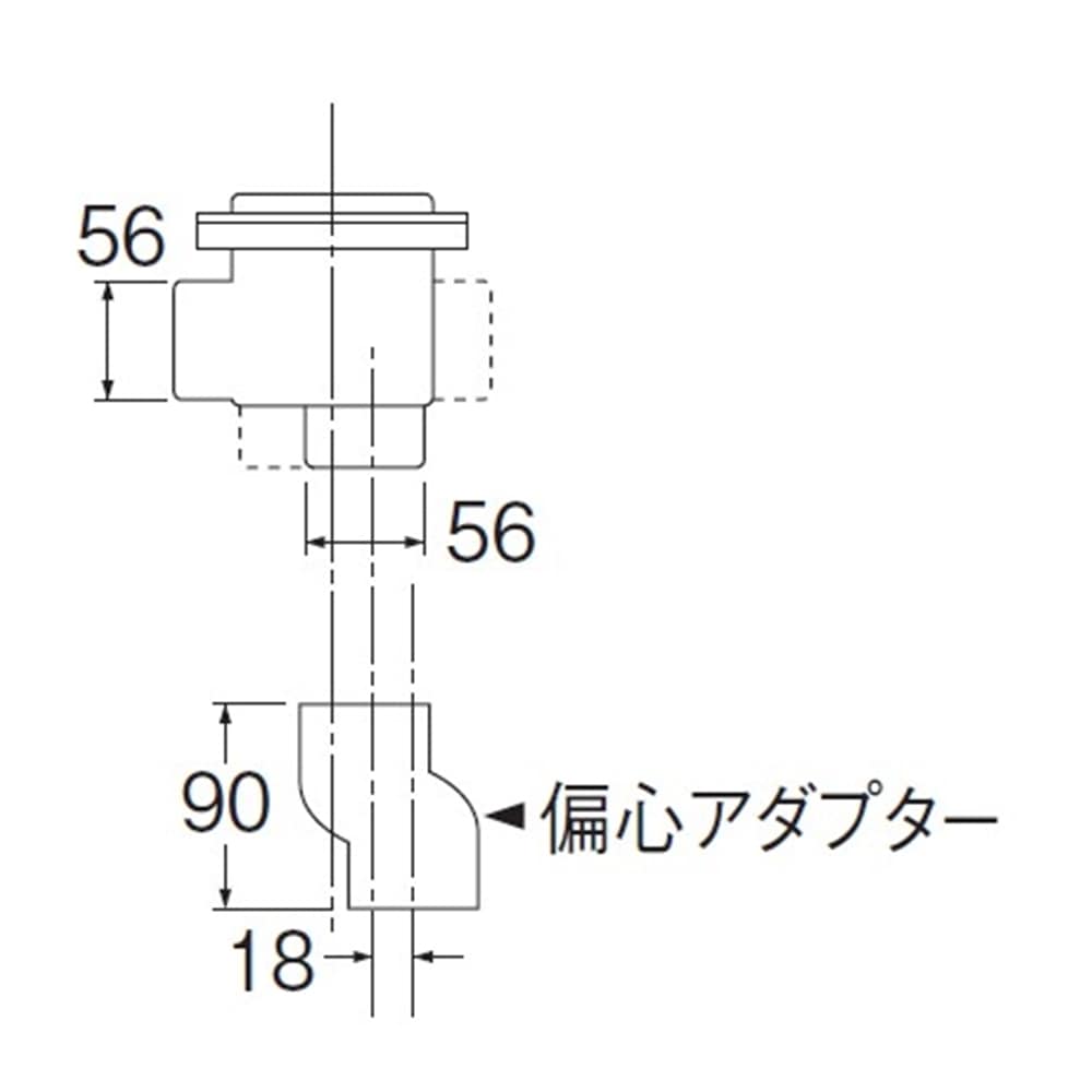 SANEI 浴室排水ユニット（横排水）H903-750 748mm