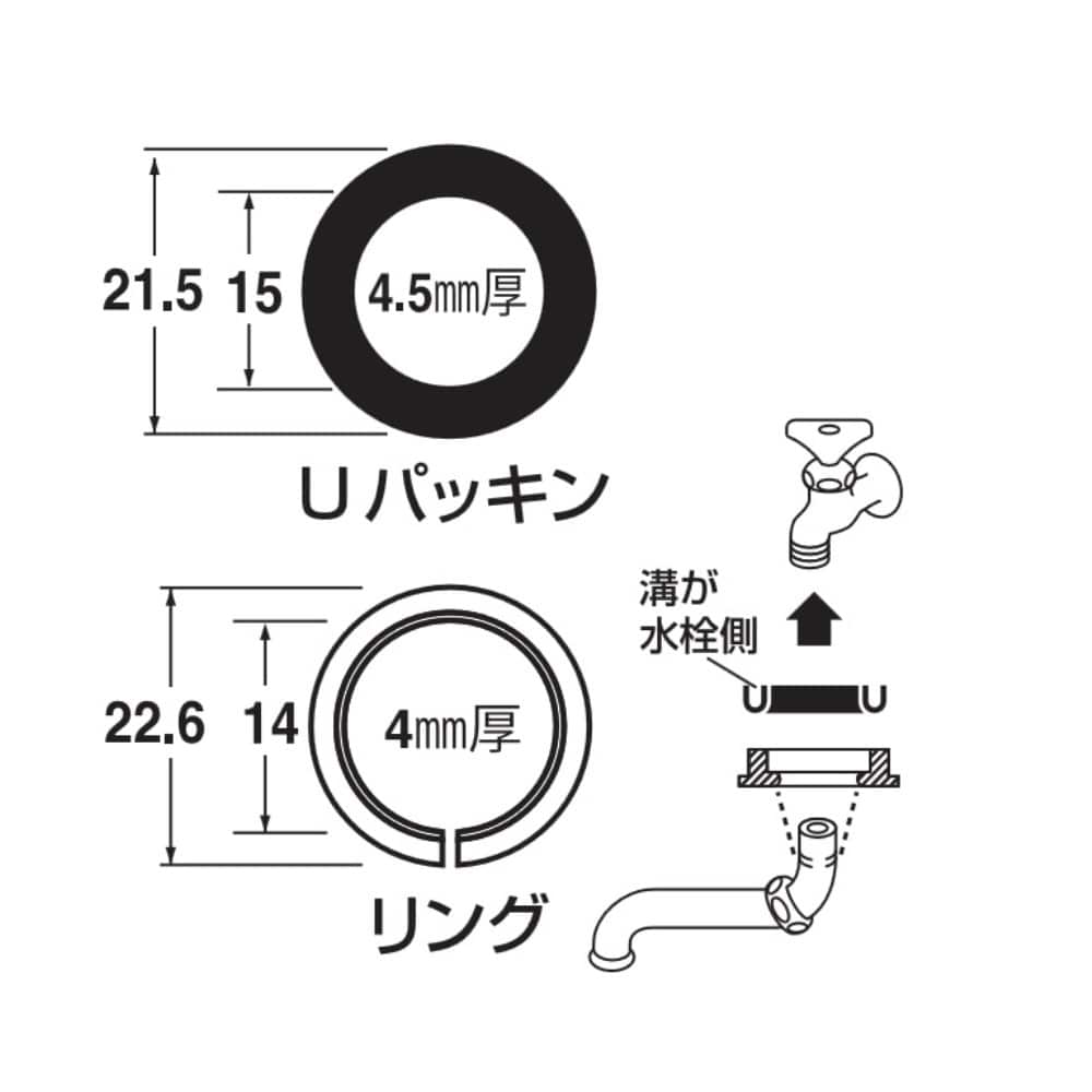 三栄水栓製作所　パイプパッキンセット　ＪＰ４３Ａ－１５Ｓ－１６