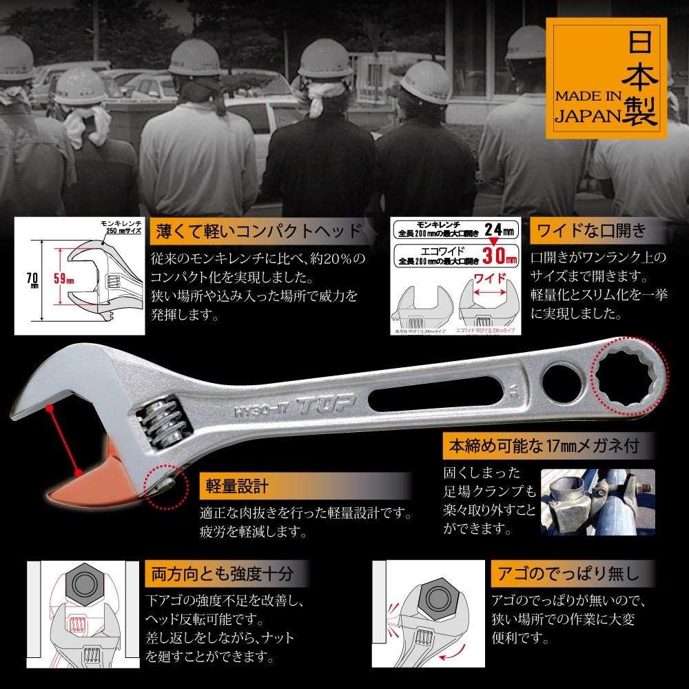 トップ工業　鳶仕様エコワイド　ＨＹ－３０－１７