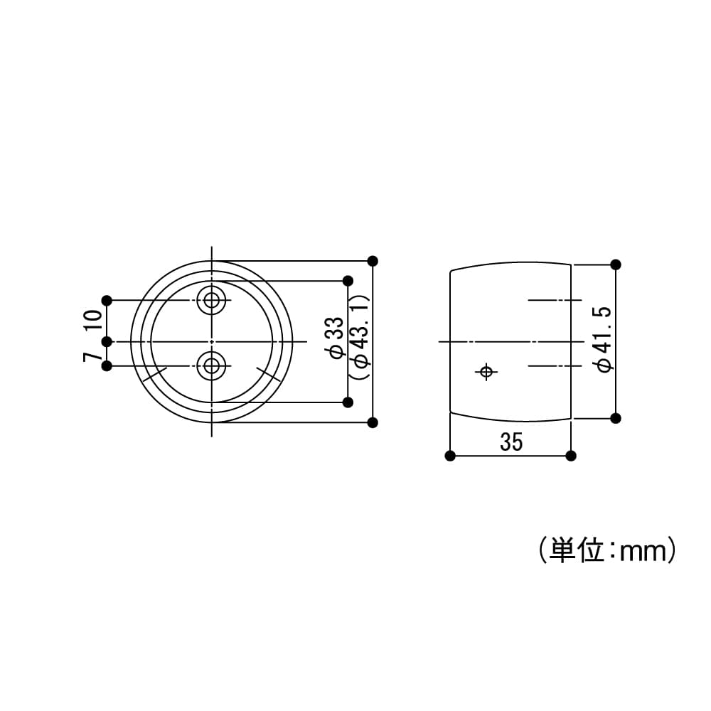 マツロク（マツ六）　エクレ　特殊ブラケット　３２ミリ用　エンドソケット　ＥＬ－７１０　ブラウン エンドソケット　ブラウン