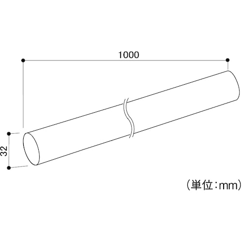 マツ六　手すり専用丸棒　３２ミリ　１Ｍクリア