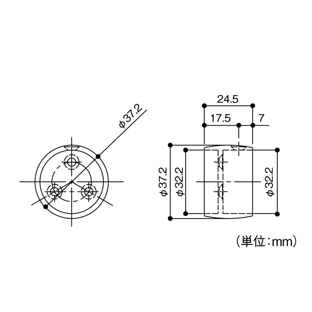 マツロク（マツ六）　エクレ　ジョイント　３２ミリ用　直ジョイント　ＥＬ－７４　ブラウン 直ジョイント　ブラウン