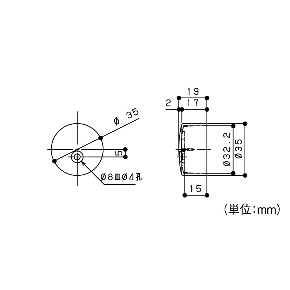 マツロク（マツ六）　エクレ　エンド部分　３２ミリ用　Ｅエンドキャップ　ＥＬ－８６　ブラウン Ｅエンドキャップ　ブラウン