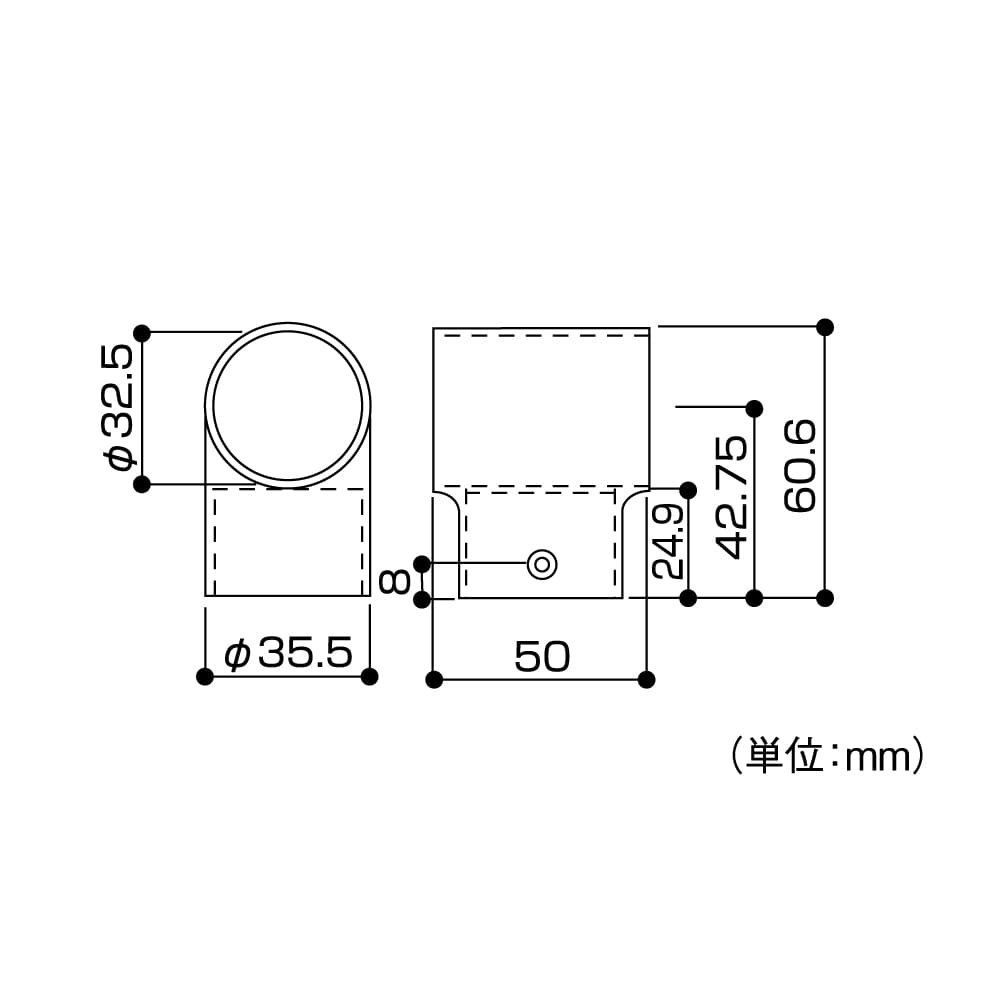 マツロク（マツ六）　エクレ　ジョイント　３２ミリ用　チーズ　ＥＬ－６７　ブラウン チーズ　ブラウン