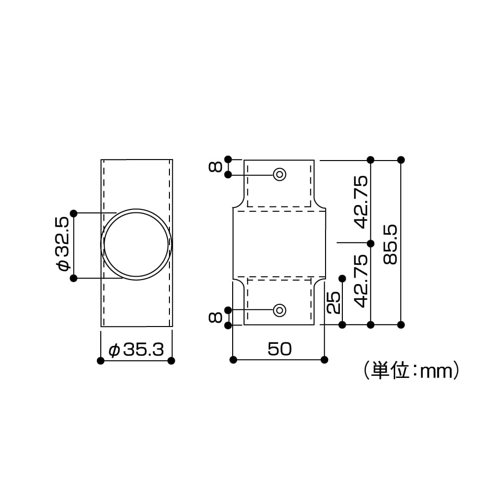 マツロク（マツ六）　エクレ　ジョイント　３２ミリ用　クロス　ＥＬ－６８Ｇ　ゴールド クロス　ゴールド