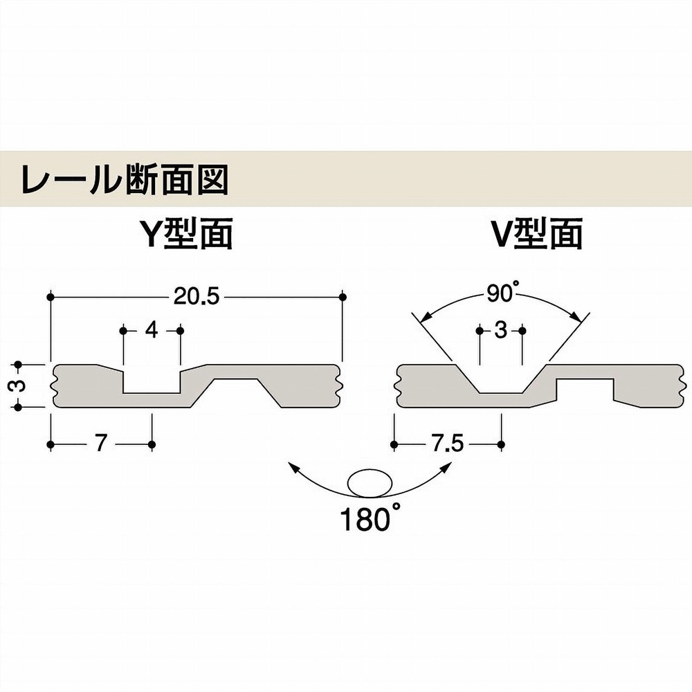 両面敷居レール ＦＡＲ－２１Ｂ　Ｌ＝１８３０