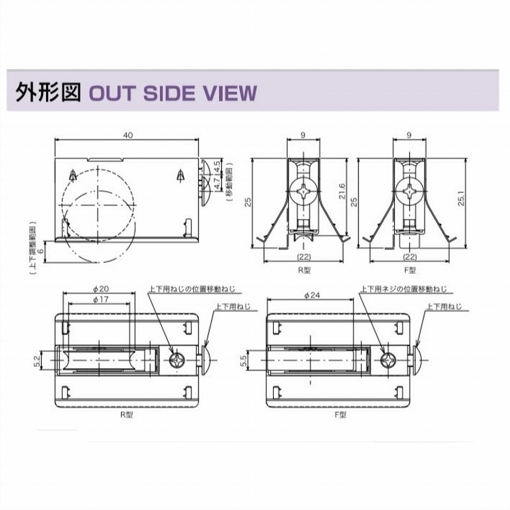 サッシ取替戸車バラ ９Ｂ－２０