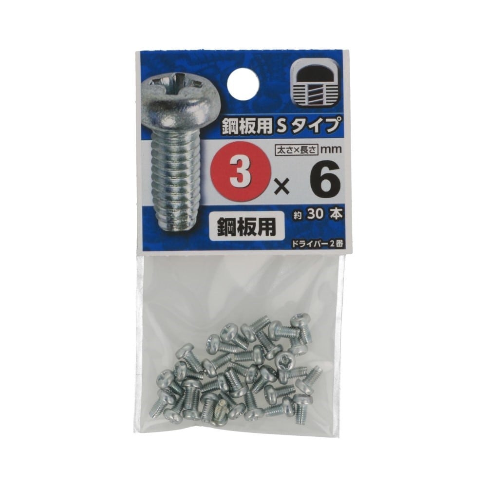 八幡ねじ　鋼板用タイトＳ　３×６ｍｍ 3X6mm