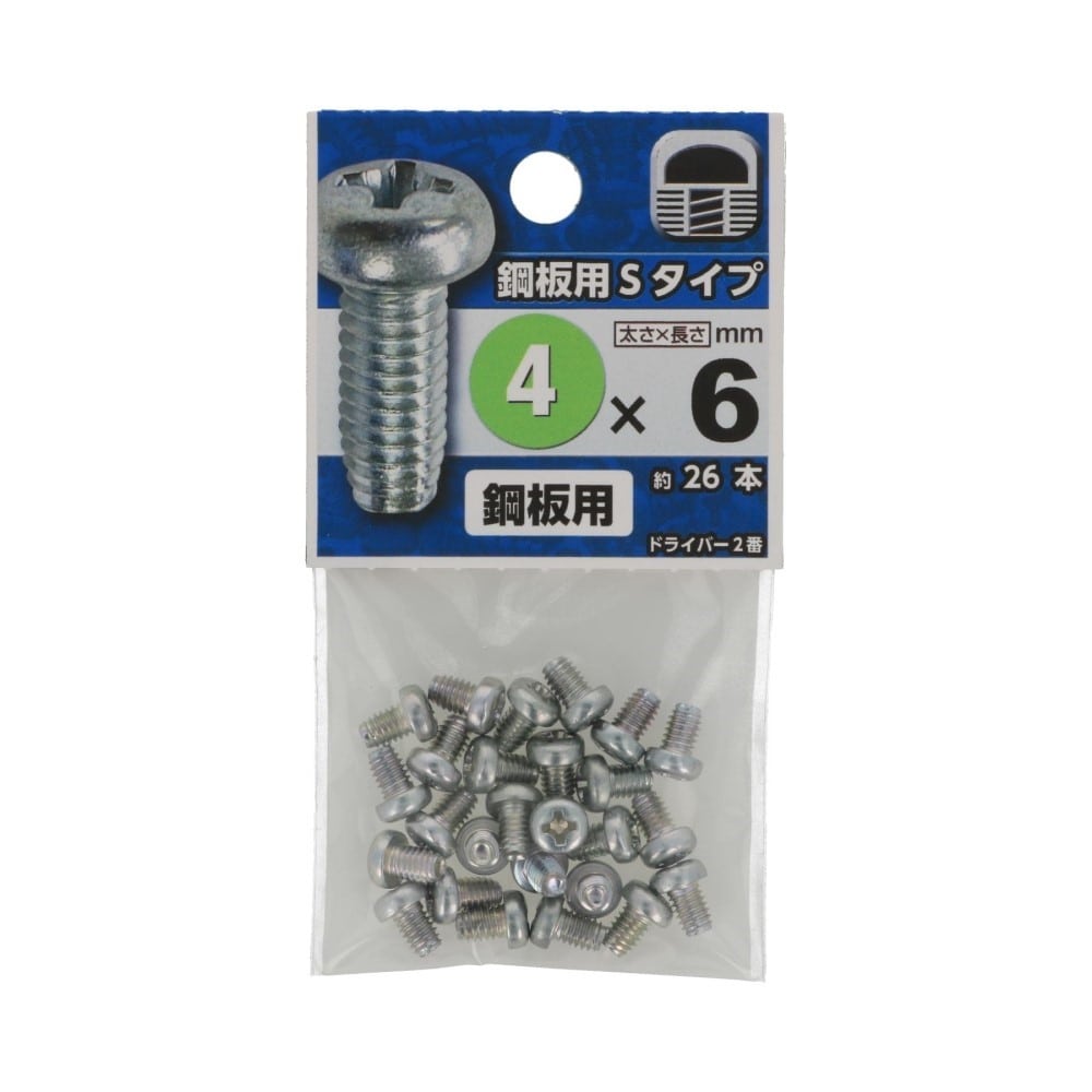 八幡ねじ　鋼板用タイトＳ　４×６ｍｍ 4X6mm