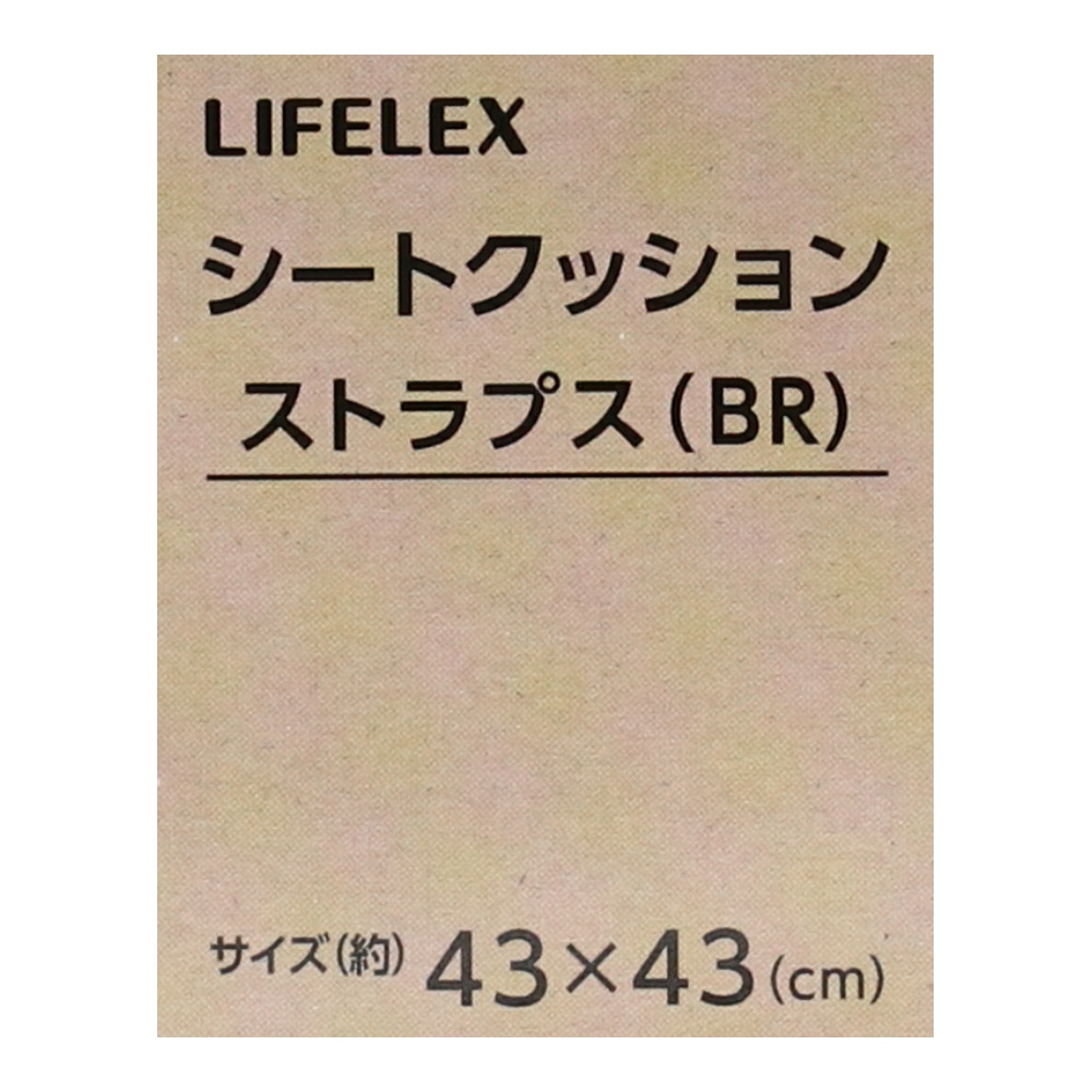 【アウトレット】LIFELEX シートクッション　ストラプス　ブラウン　約４３×４３ｃｍ