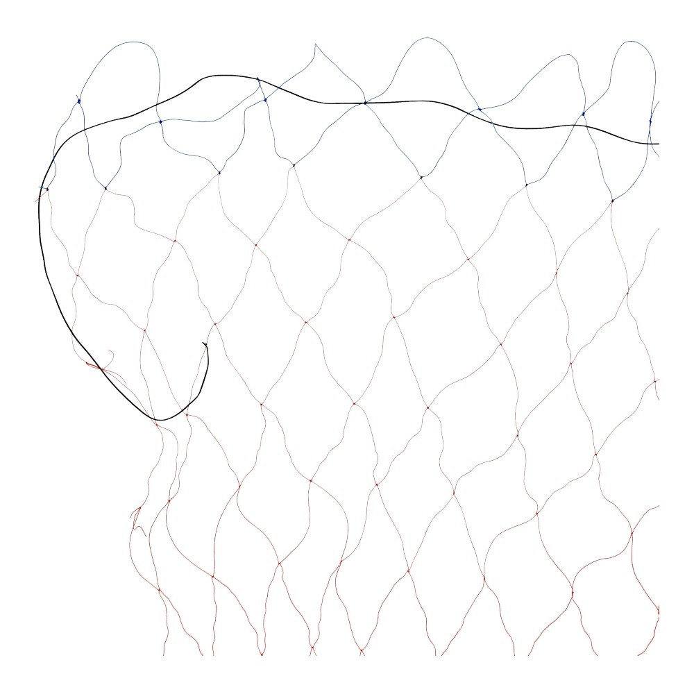 LIFELEX　防鳥網２０坪用　４５ｍｍ目　約３．６×１８ｍ　オレンジ／ブルー 3.6×18m