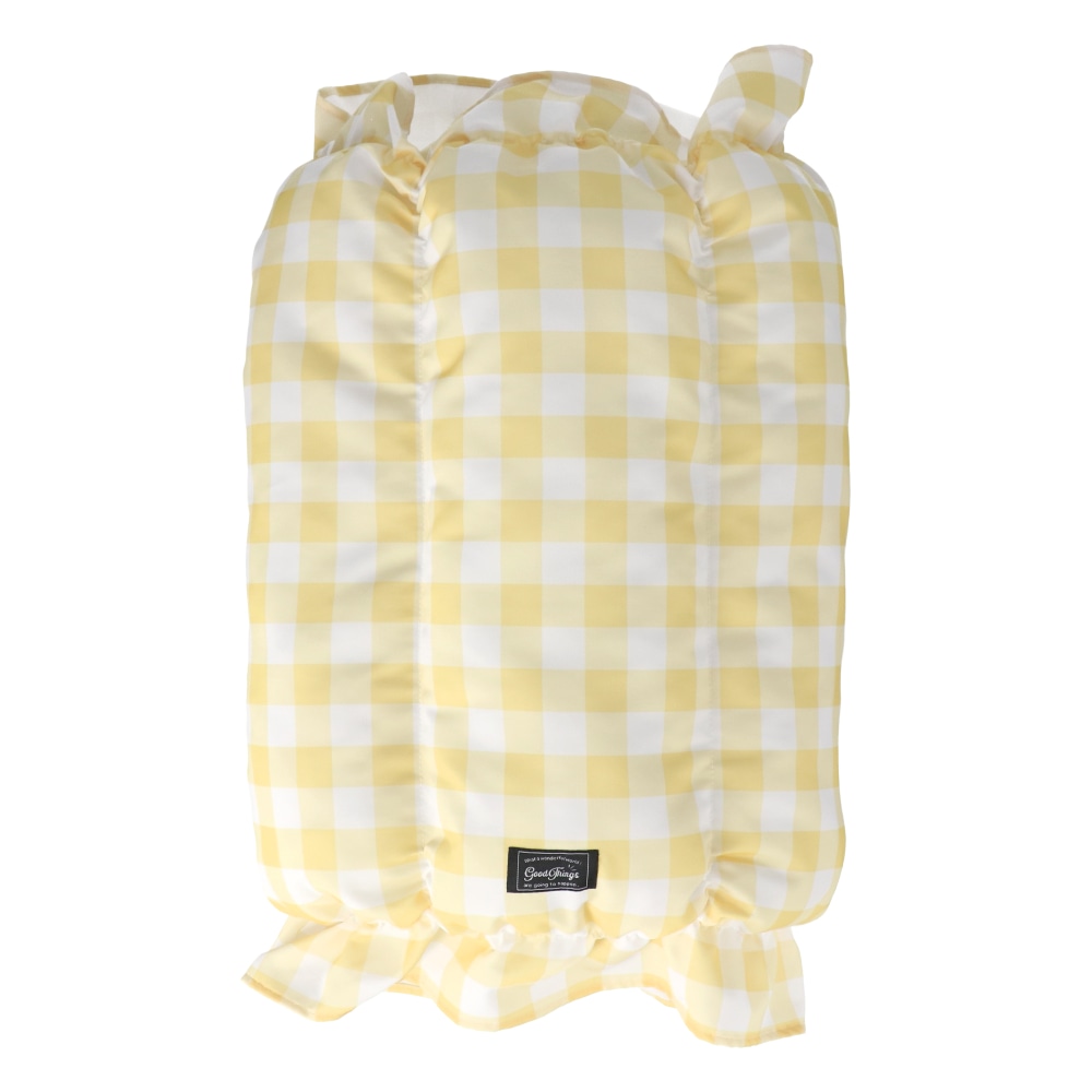 LIFELEX 接触冷感ロールクッション ギンガムチェック YE QR12-7191 イエロー 26SS