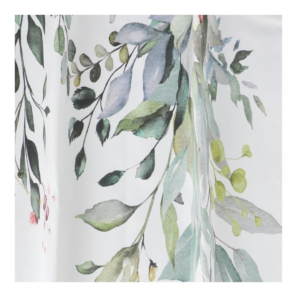 LIFELEX デザイン4枚組カーテン プランツ 約幅100×丈110cm レース丈約108cm ホワイト 丈108cm