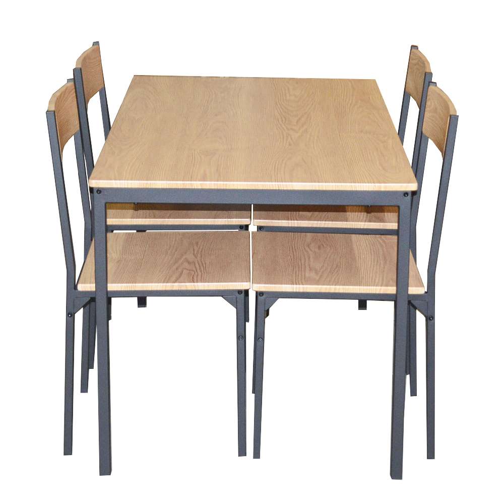 LIFELEX　４人掛け用テーブル＆　チェア５点セット　ＯＡＫ／ＢＫ２個口 オーク