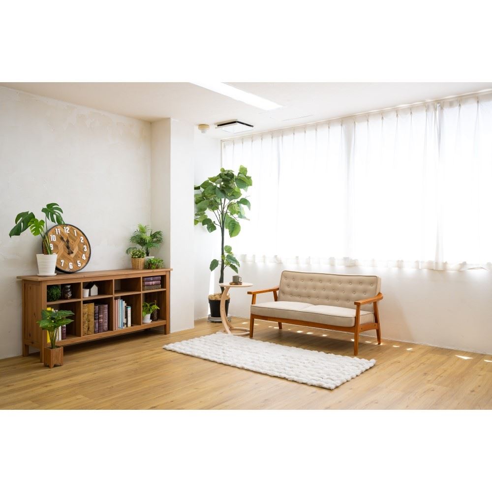 LIFELEX　もこもこラビットファータッチラグ　８０×１８５ｃｍ　グレージュ 80×185cm