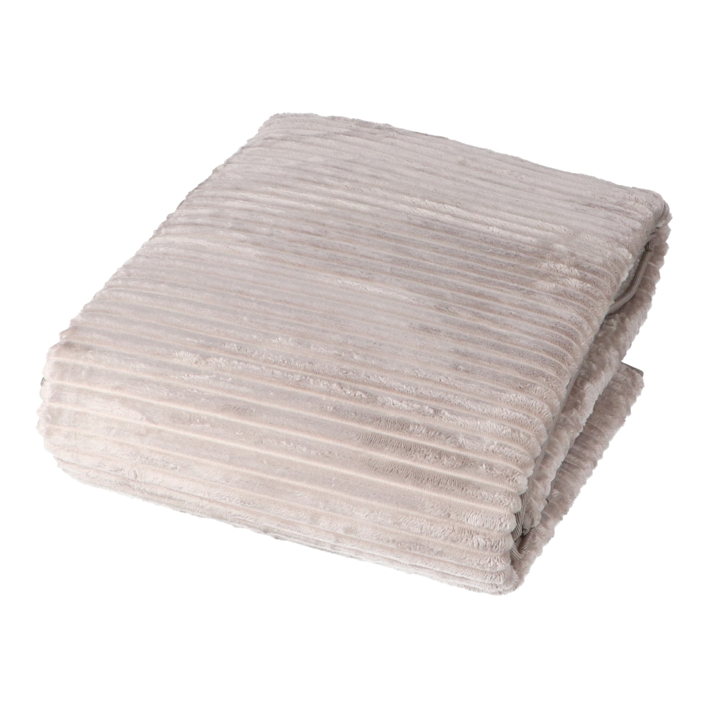 LIFELEX 吸湿発熱ボリュームラグ ストライプ 2.2帖 185×185 グレージュ 185×185