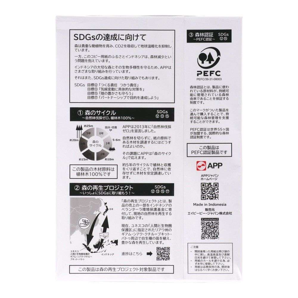 アジア・パルプ・アンド・ペーパージャパン　高品質マルチ用紙　Ａ４　５００枚　ＰＴＫ００１　ホワイト