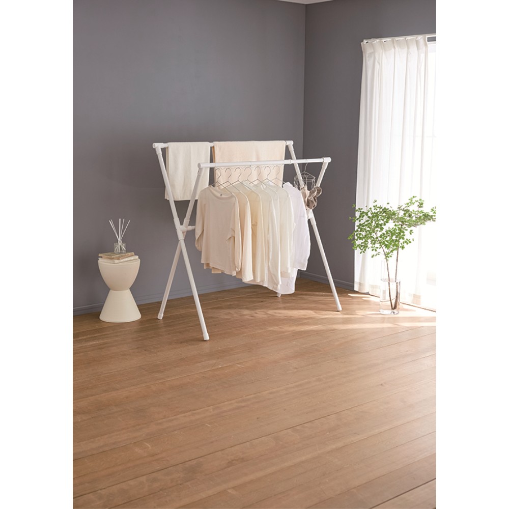 LIFELEX　伸縮室内Ｘ型物干しホワイト　ＷＥＨ２１－００１７ ホワイト