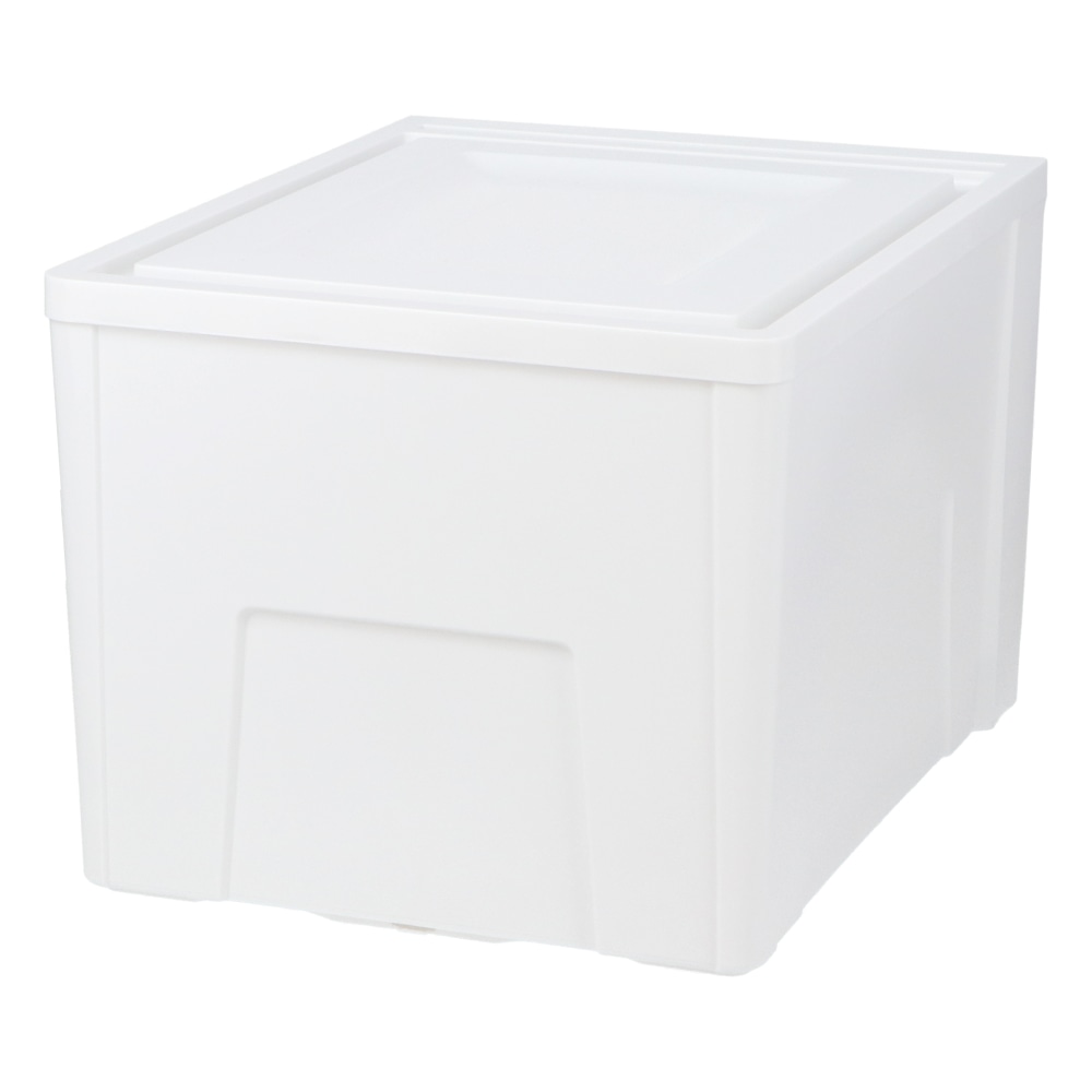 LIFELEX 衣装ケース クローゼットケース 引き出し収納 ストッパー付き 抜け落ち防止 ホワイト クリア 約幅35×奥行45×高さ29.7cm