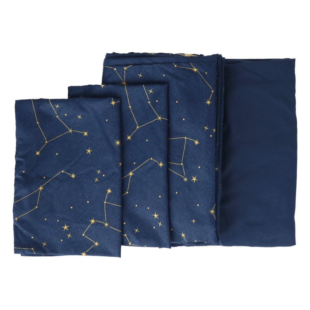 LIFELEX　制菌防臭寝具８点セット　ダブル　星座２　ＮＶ ダブル　ラインフラワー