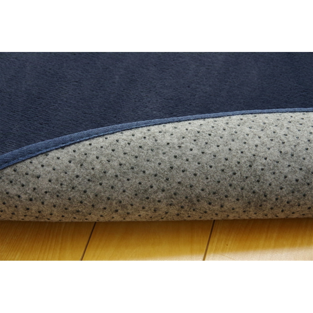 イケヒコ・コーポレーション(IKEHIKO) 　ラグ カーペット 円形 洗える 抗菌 防臭 無地 『ピオニー』 ブルー 約185cm丸 （ホットカーペット対応） ブルー
