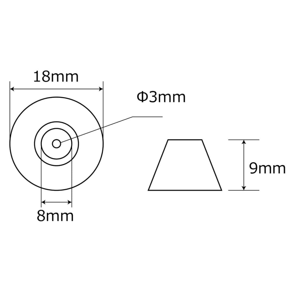 ゴムクッションパッド　18mm　4個入　GCP-20B 18mm