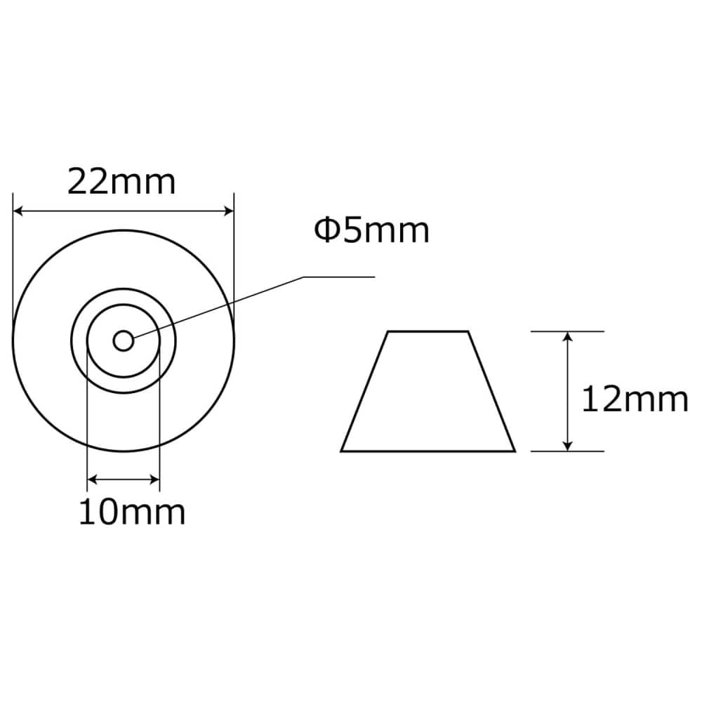 ゴムクッションパッド　22mm　4個入　GCP-21B 22mm